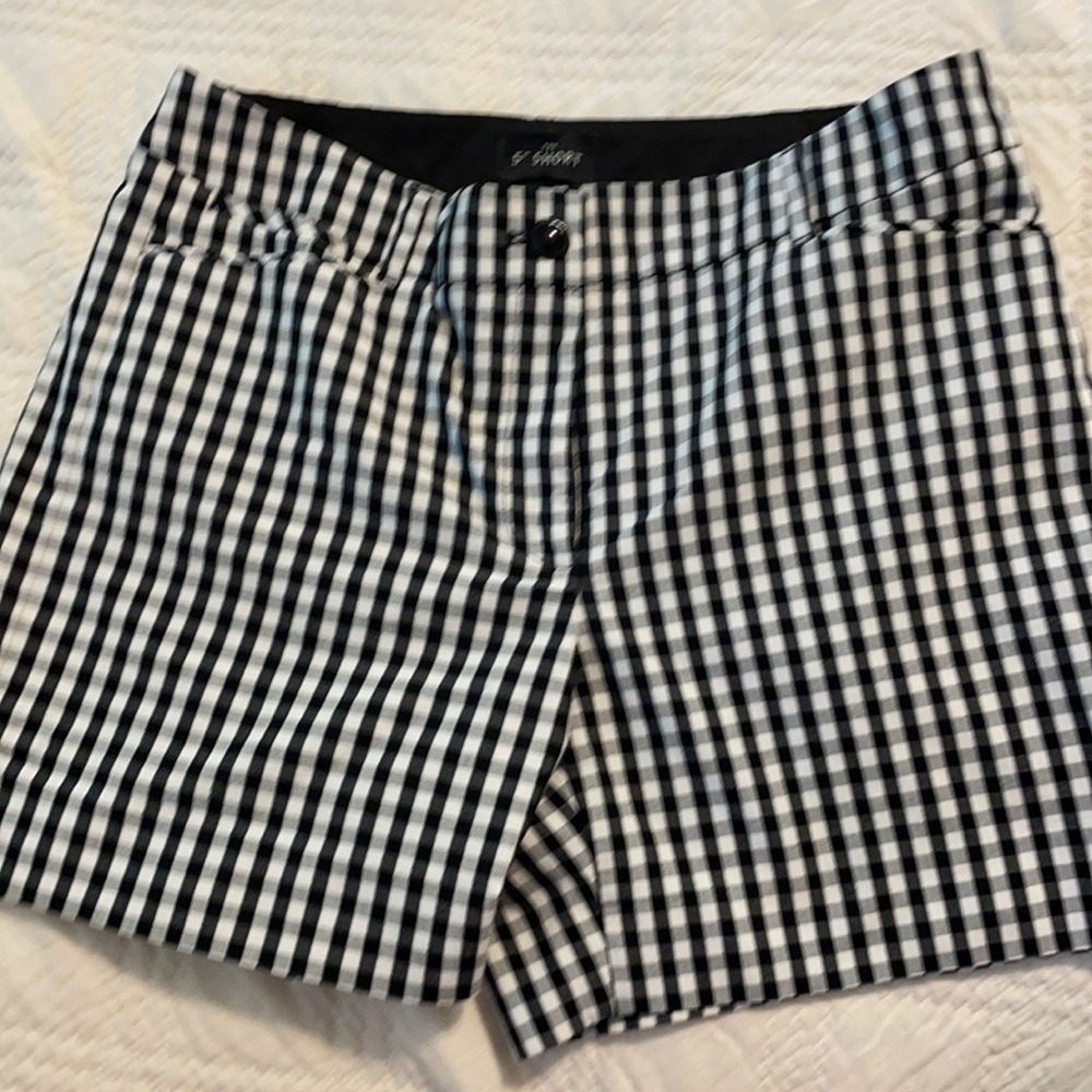 Black gingham shorts